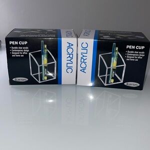 Two Kantek Durable Acrylic Pen Cups